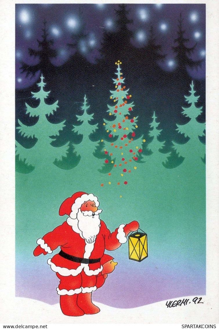 PÈRE NOËL Bonne Année Noël Vintage Carte Postale CPSM #PBL072.FR - Santa Claus
