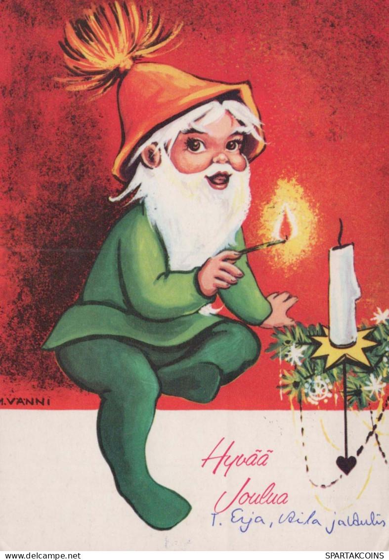 PÈRE NOËL Bonne Année Noël Vintage Carte Postale CPSM #PBL273.FR - Santa Claus