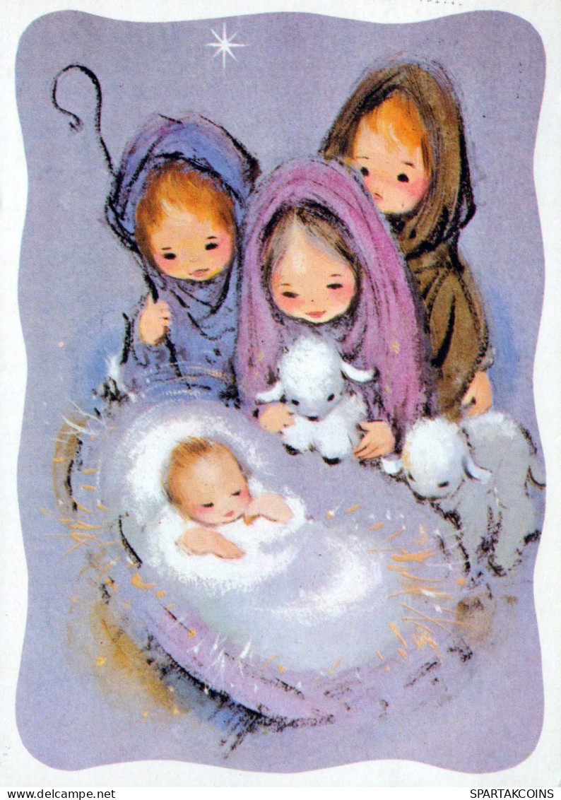 ENFANTS Scène Paysage Bébé JÉSUS Vintage Carte Postale CPSM #PBB546.FR - Scènes & Paysages