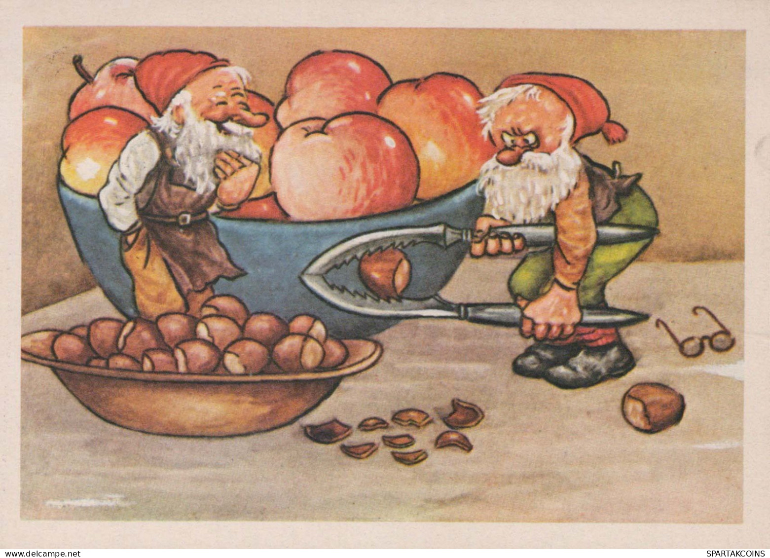 Bonne Année Noël GNOME Vintage Carte Postale CPSM #PBA955.FR - Nouvel An