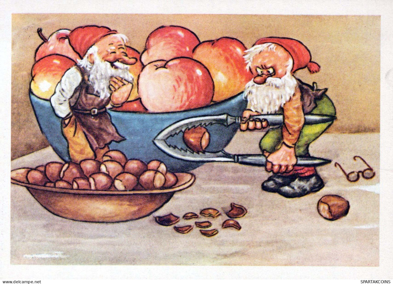 Bonne Année Noël GNOME Vintage Carte Postale CPSM #PBA955.FR - New Year