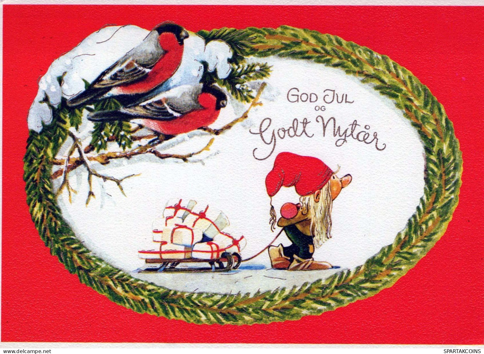 Bonne Année Noël GNOME Vintage Carte Postale CPSM #PBB020.FR - New Year