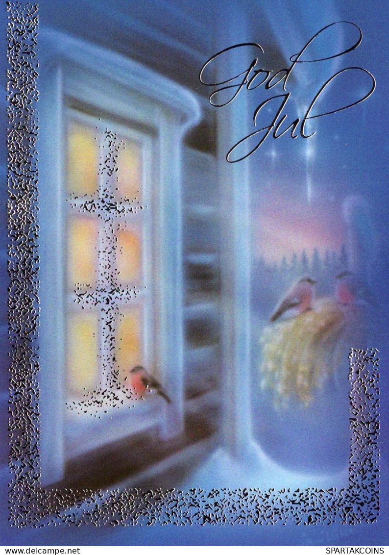 Bonne Année Noël OISEAU Vintage Carte Postale CPSM Unposted #PBA636.FR - New Year