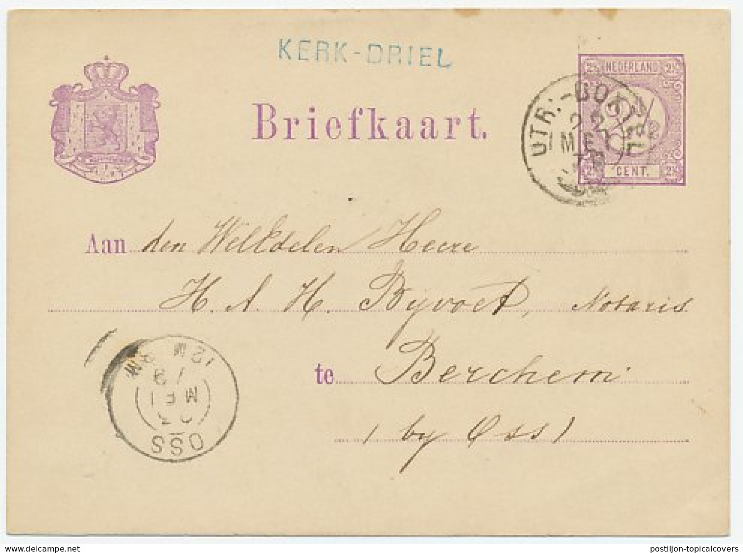Naamstempel Kerk - Driel 1879 - Covers & Documents