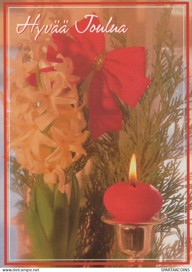 Bonne Année Noël BOUGIE Vintage Carte Postale CPSM #PBA020.FR - New Year