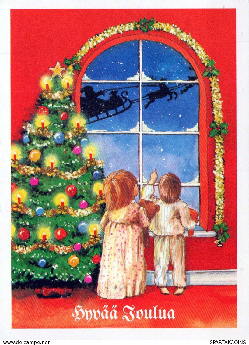 Bonne Année Noël ENFANTS Vintage Carte Postale CPSM #PAY925.FR - New Year