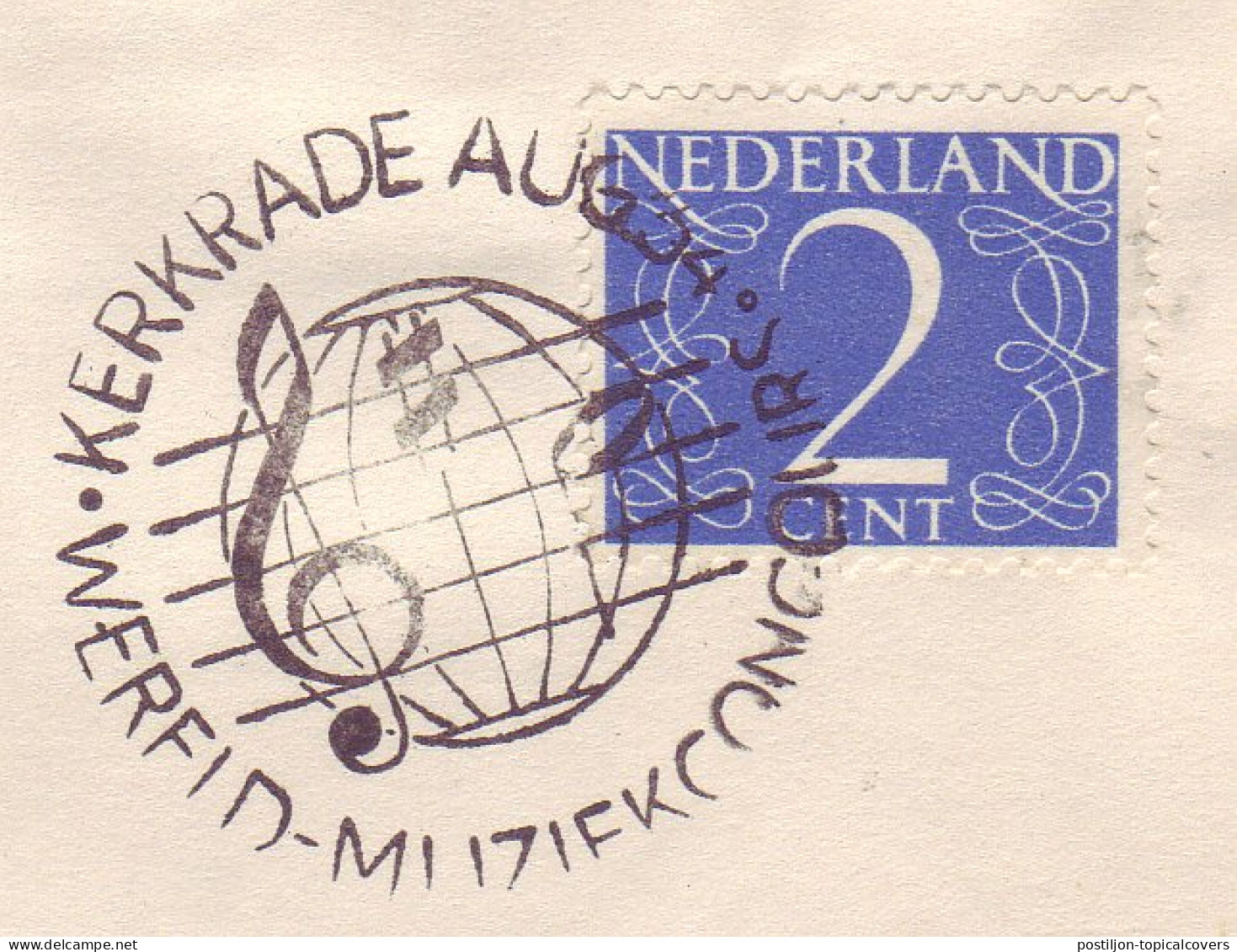 Cover / Postmark Netherlands 1954 World Music Concours Kerkrade - Musique