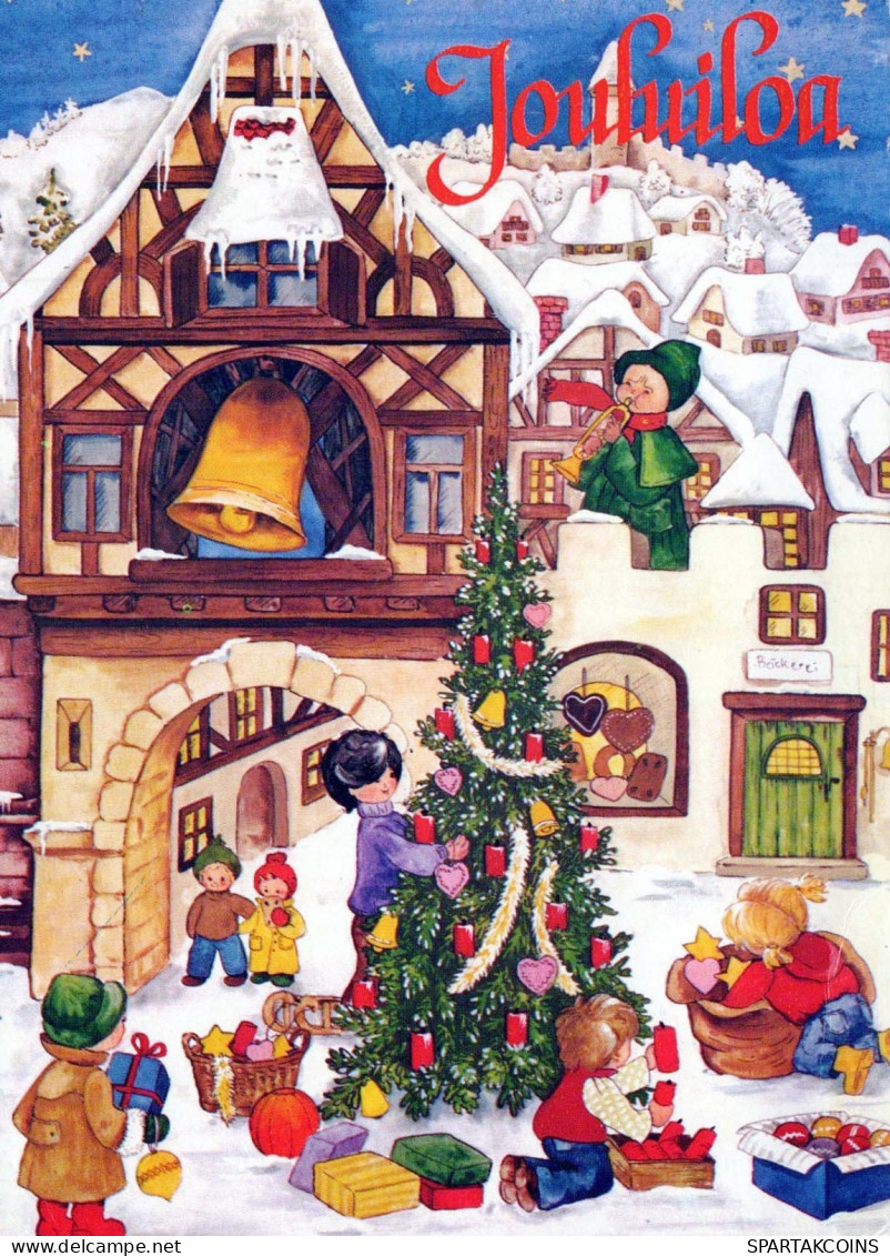 Bonne Année Noël ENFANTS Vintage Carte Postale CPSM #PAY090.FR - Nouvel An