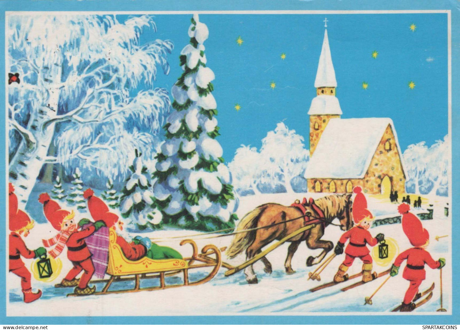 Bonne Année Noël GNOME Vintage Carte Postale CPSM #PAW900.FR - Año Nuevo