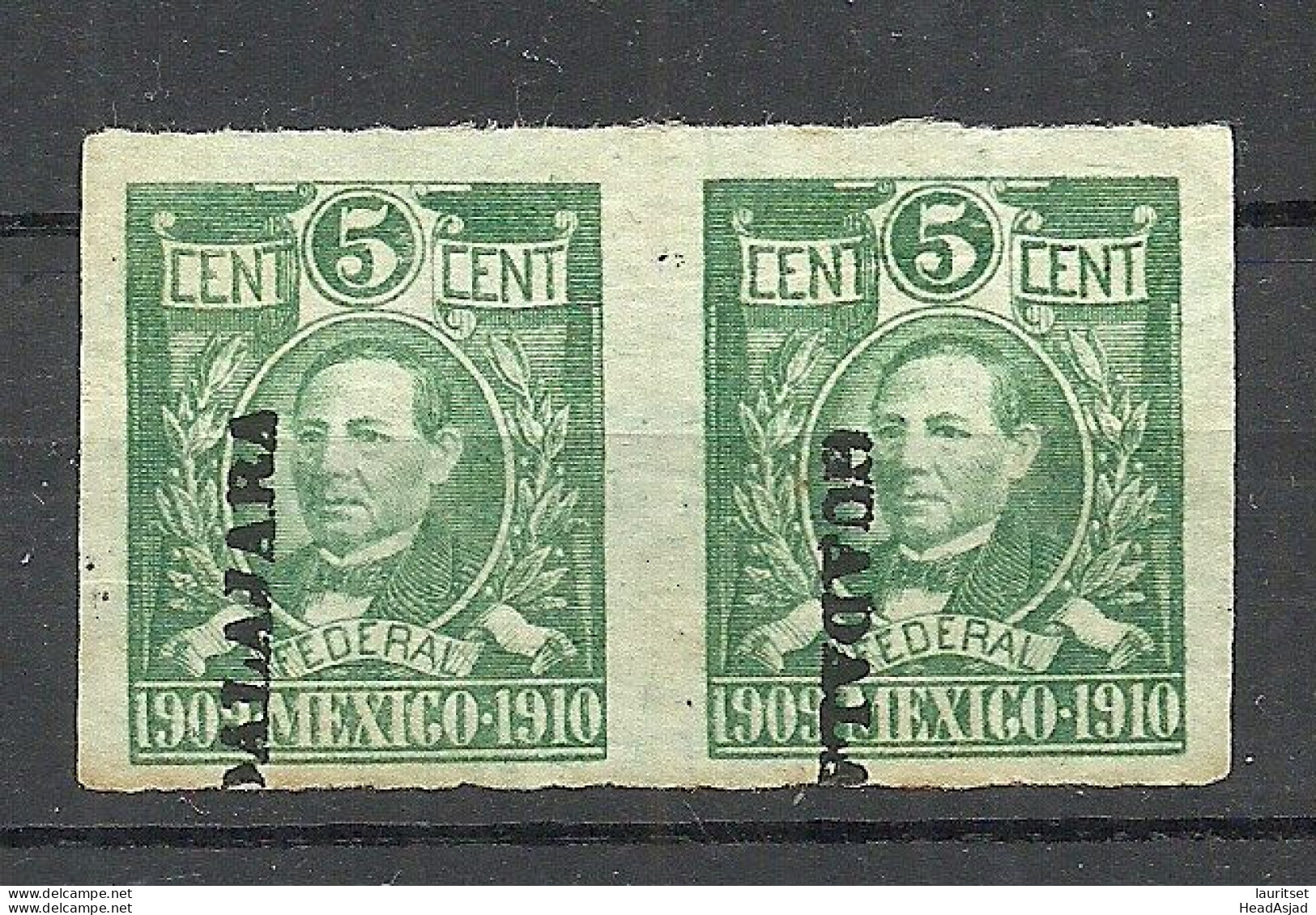 MEXICO 1910 Revenue Documentary Tax Taxe As Pair (*) - Mexico