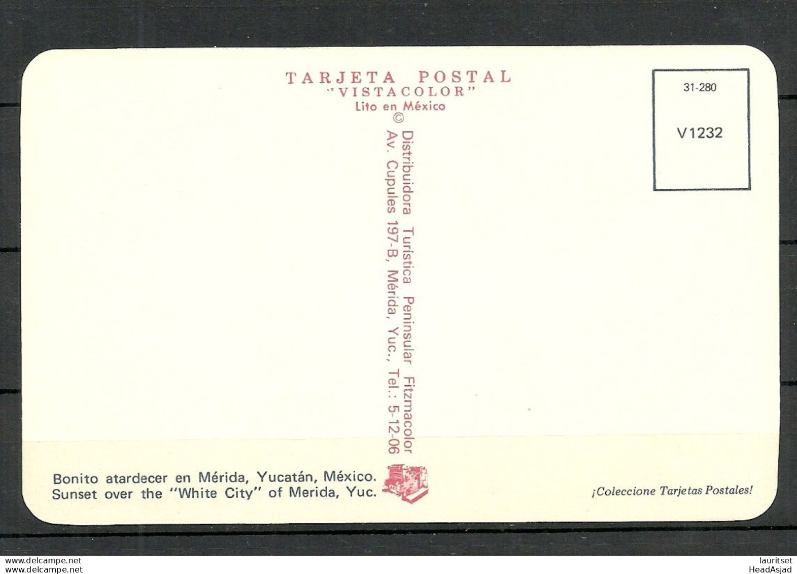 MEXICO Merida Yucatan Tarjeta Postal, Unused - Mexique