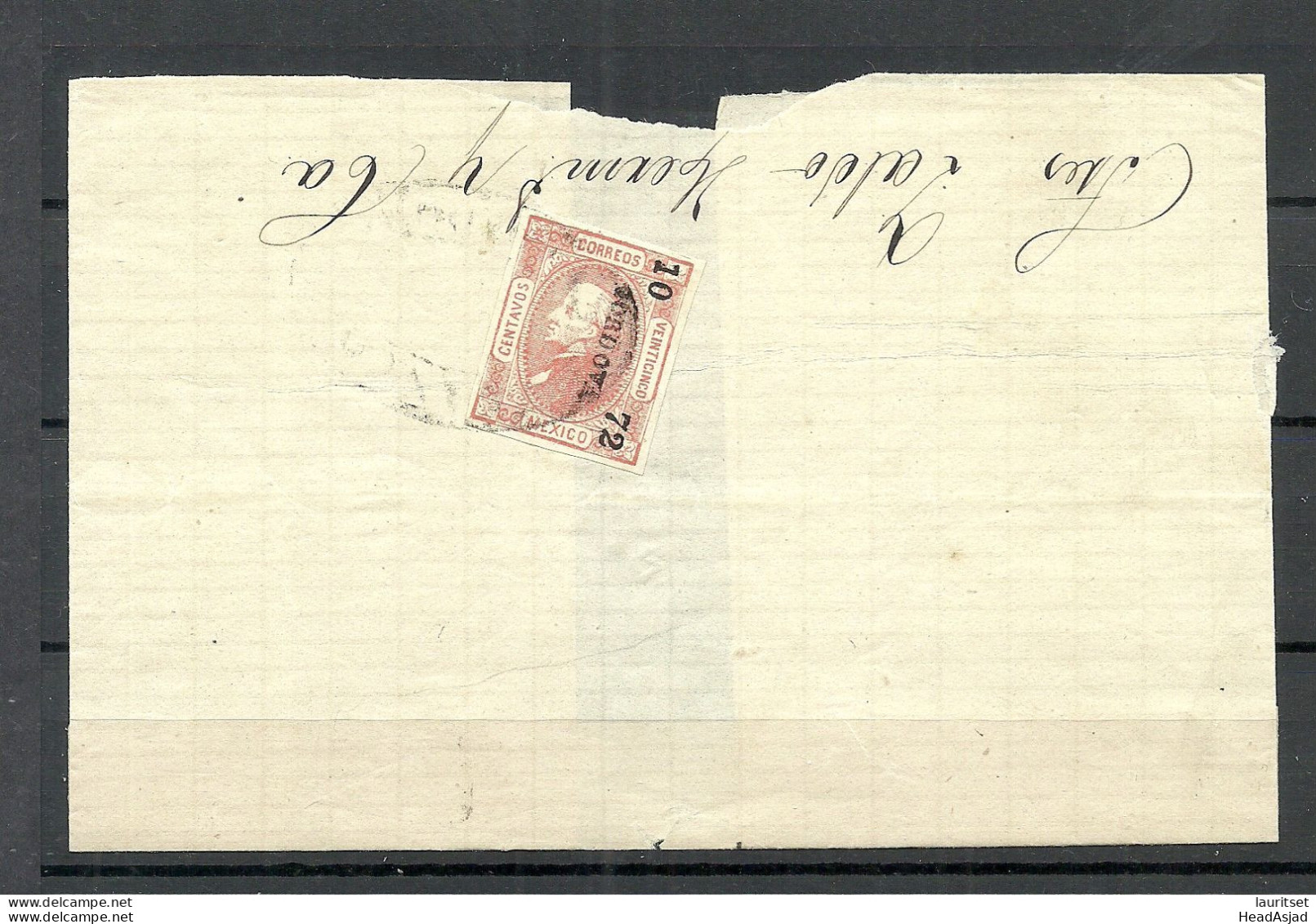 MEXICO 1872 Michel 82 O M. Hidalgo On Cover/wrapper As Single - Messico