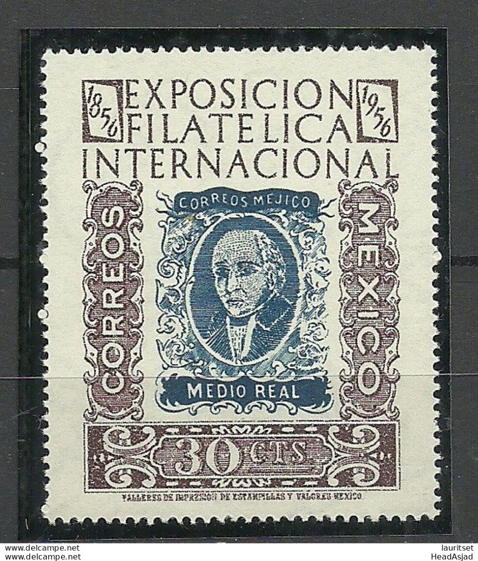MEXICO 1956 Michel 1060 MNH Philatelic Exhibition Stamp On Stamp - Philatelic Exhibitions