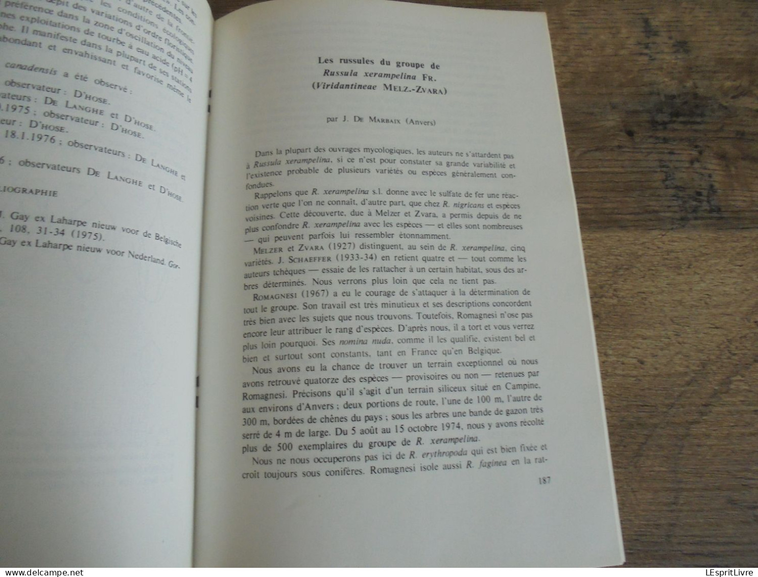 LES NATURALISTES BELGES N° 8 - 9  Année 1976 Régionalisme Clé Détermination Insectivores Champignon Russule Botanique
