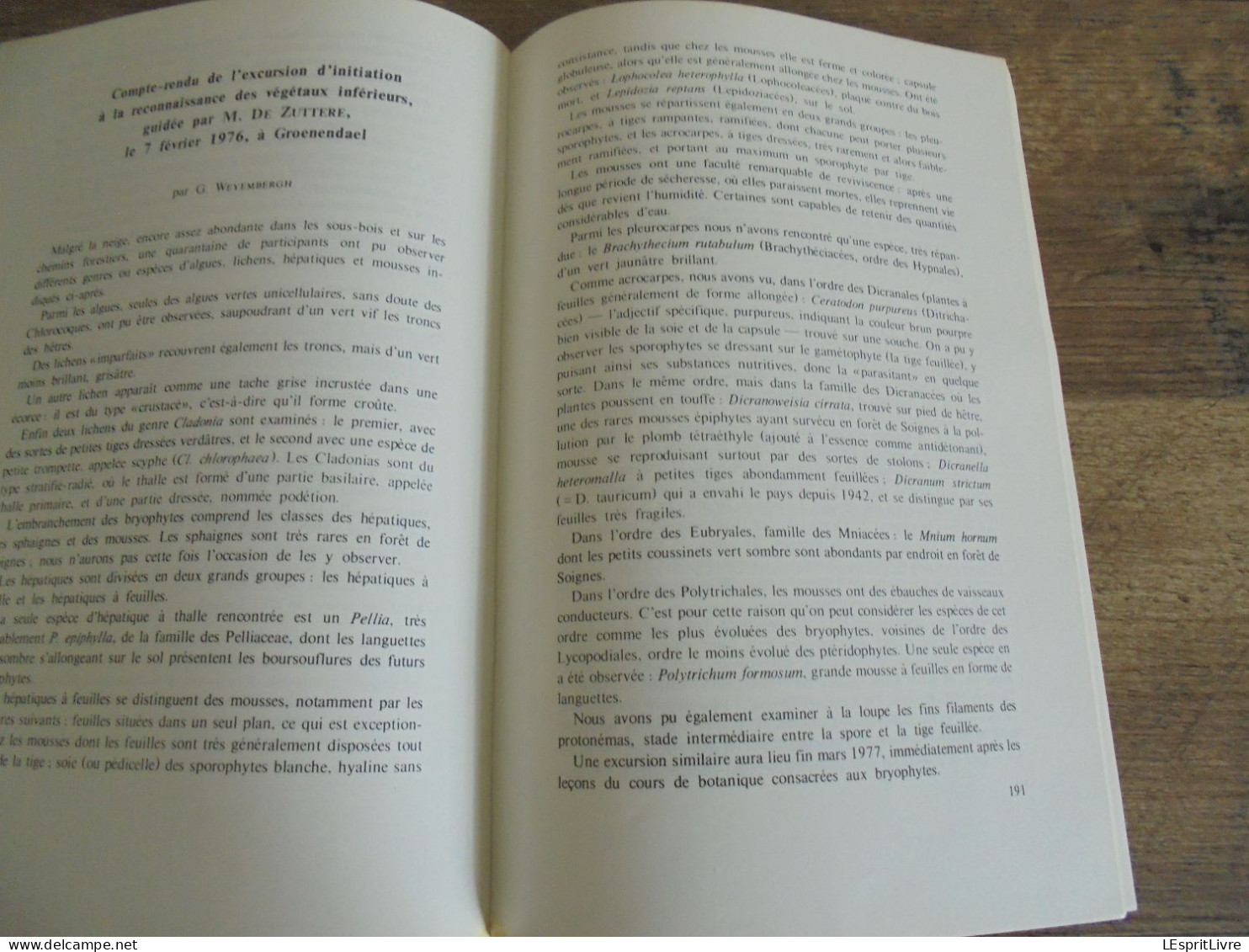 LES NATURALISTES BELGES N° 8 - 9  Année 1976 Régionalisme Clé Détermination Insectivores Champignon Russule Botanique