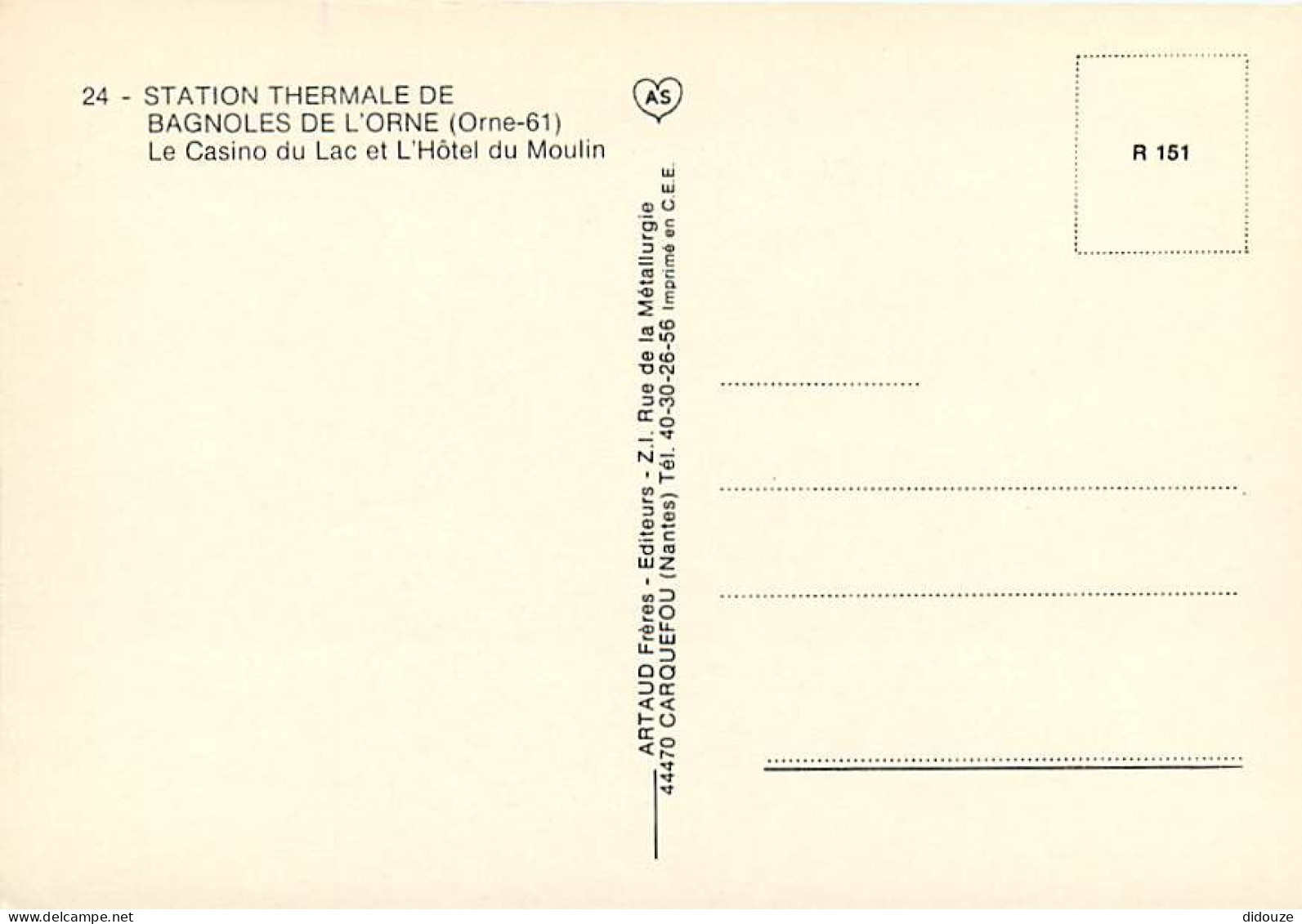 61 - Bagnoles De L'Orne - Le Casino Du Lac Et L'Hôtel Du Moulin - Carte Neuve - CPM - Voir Scans Recto-Verso - Bagnoles De L'Orne