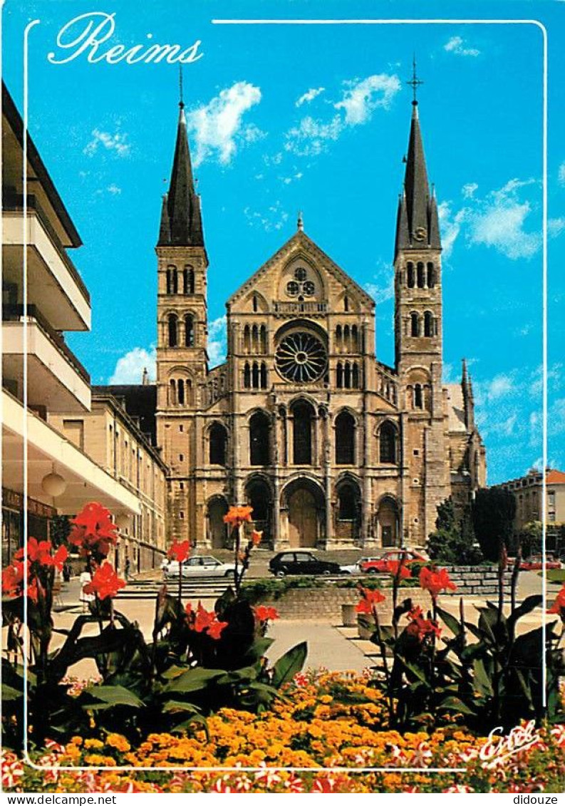 51 - Reims - Basilique Saint Rémi - Automobiles - Fleurs - CPM - Carte Neuve - Voir Scans Recto-Verso - Reims