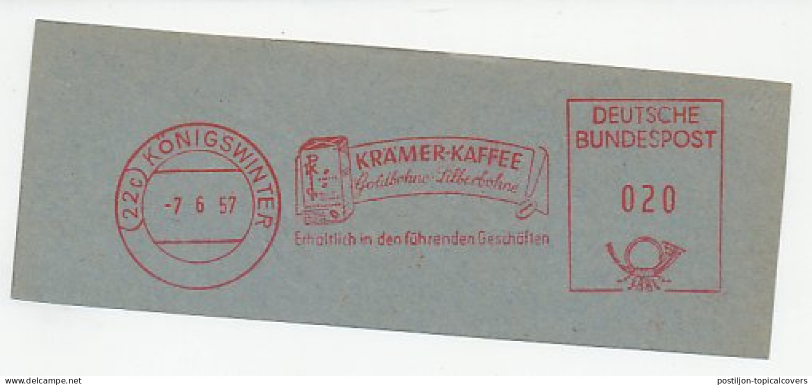 Meter Cut Germany 1957 Coffee - Kramer - Sonstige & Ohne Zuordnung
