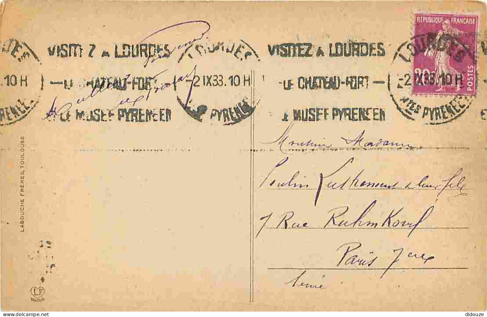 65 - Lourdes - Ville Connue Pour Son Pèlerinage Chrétien - CPA - Voir Scans Recto-Verso - Lourdes