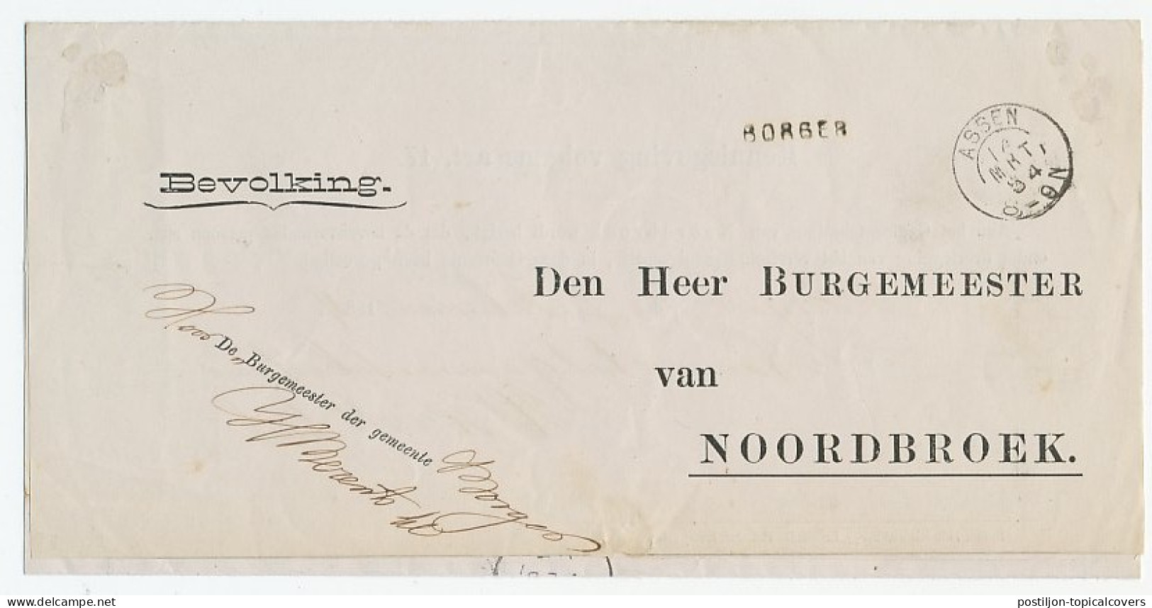 Naamstempel Borger 1884 - Lettres & Documents