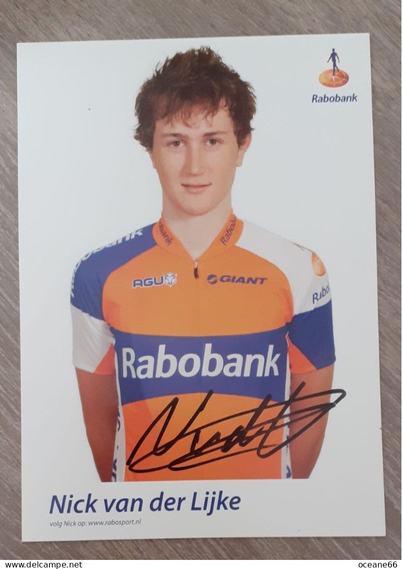 Autographe Nick Van Der Lijke Rabobank - Cycling