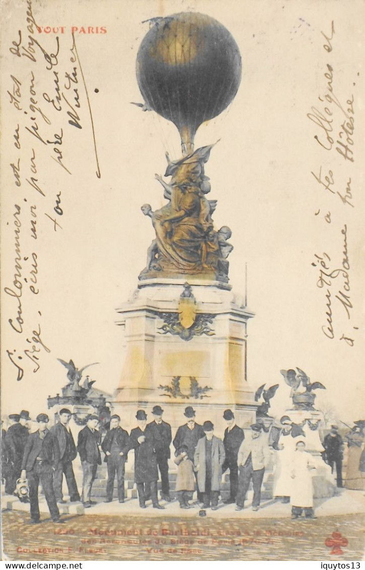 CPA. [75] > TOUT PARIS > N° 1250 - Monument De Bartholdi, élevé à La Mémoire Des Aéronautes Du Siège De Paris 1870-71 - Paris (17)