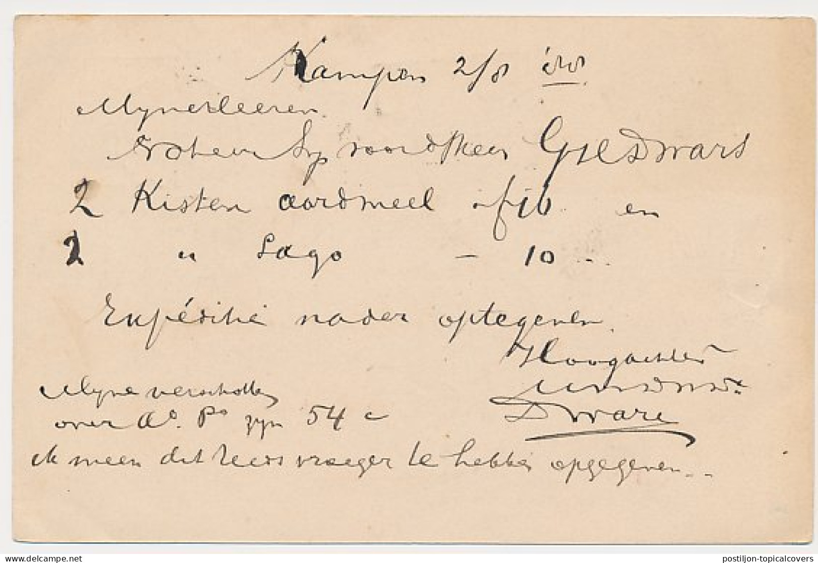 Trein Haltestempel Kampen 1888 - Briefe U. Dokumente
