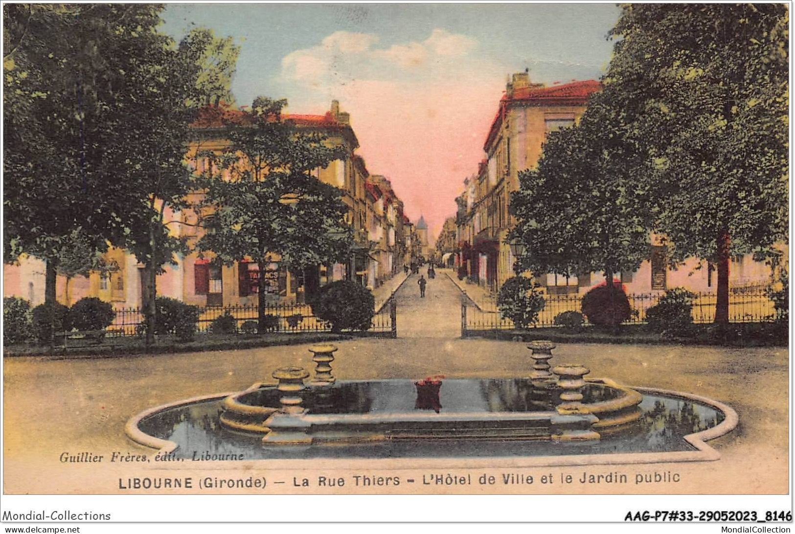 AAGP7-33-0661- LIBOURNE- La Rue Thiers - L'hôtel De Ville Et Le Jardin Public - Libourne