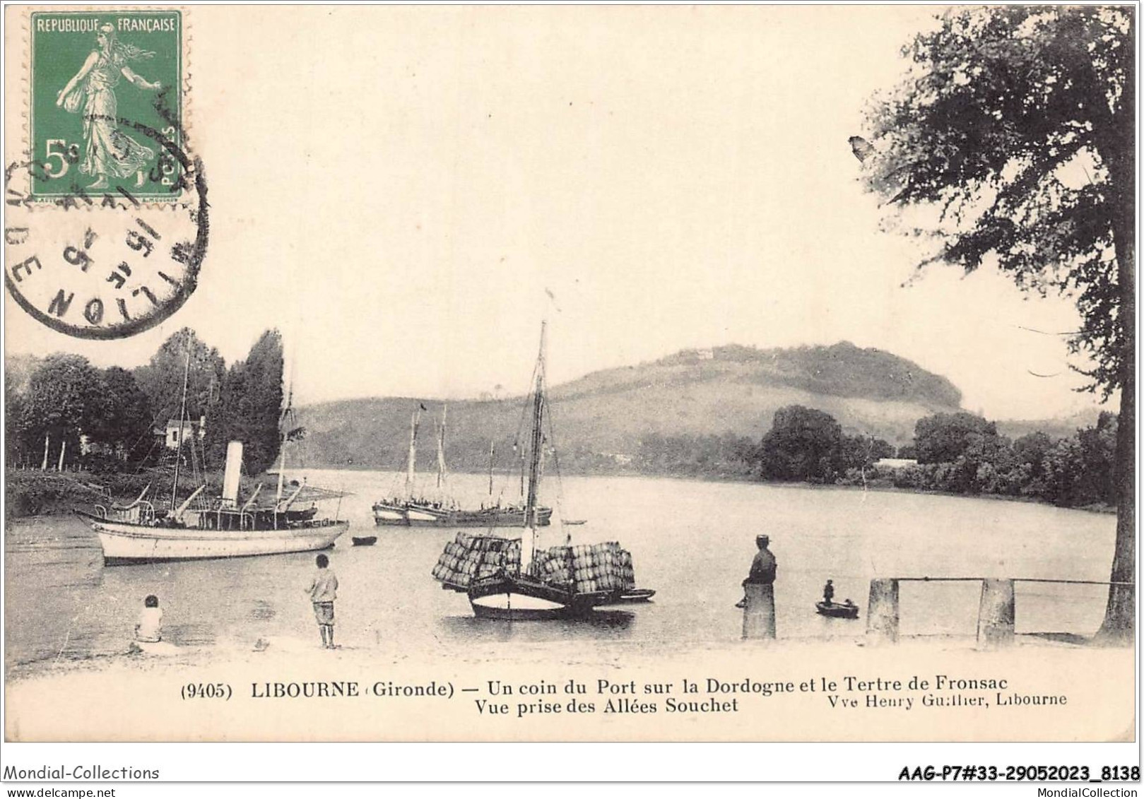 AAGP7-33-0657- LIBOURNE- Un Coin Du Port Sur La Dordogne Et Le Tertre De Fronsac- Vue Prise Des Allées Souchet - Libourne