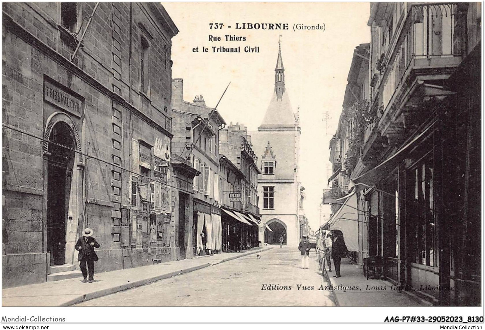 AAGP7-33-0653- LIBOURNE- Rue Thiers Et Le Tribunal Civil - Libourne