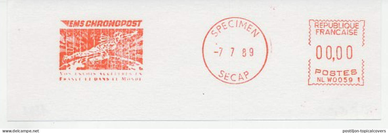 Specimen Meter Cut France 1989 EMS Chronopost - Other & Unclassified