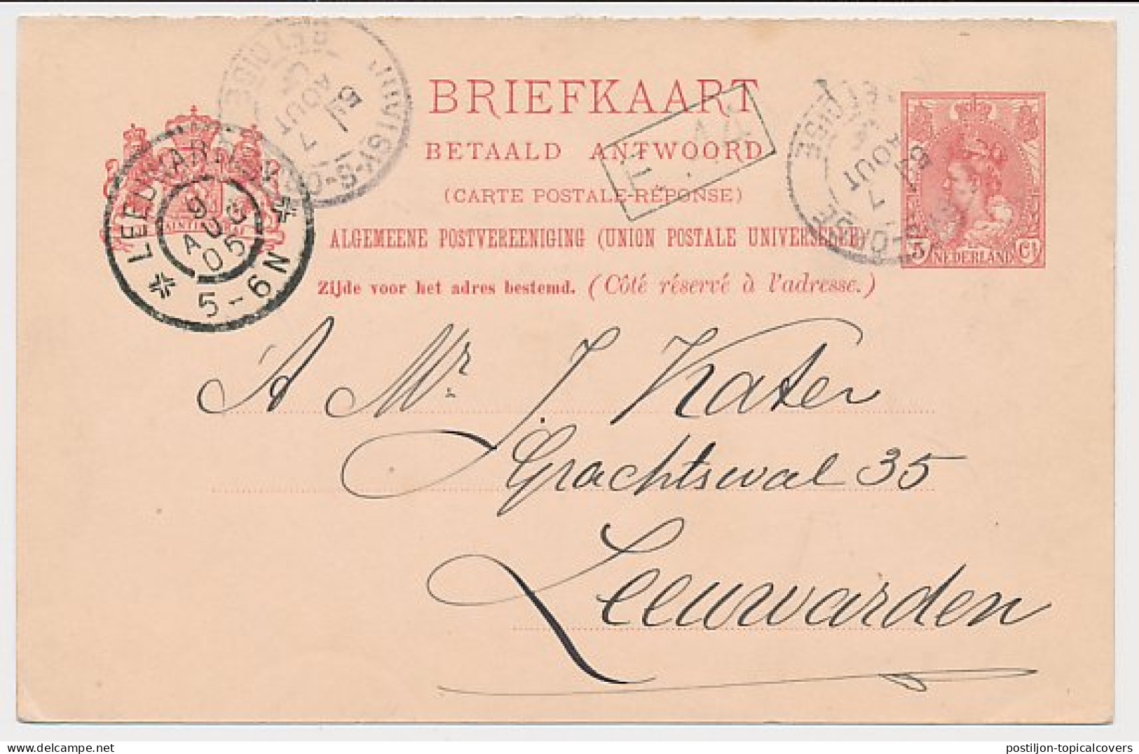 Briefkaart G. 58 B A-krt. Juvisy Frankrijk - Leeuwarden 1905 - Postal Stationery