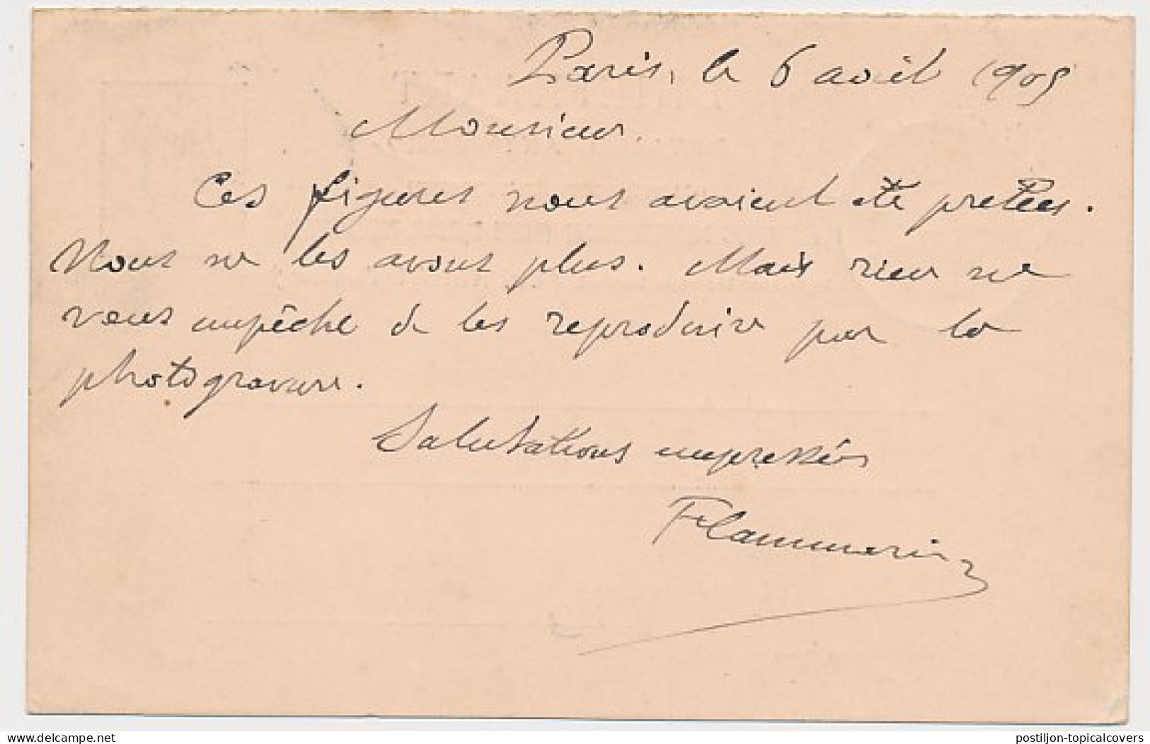 Briefkaart G. 58 B A-krt. Juvisy Frankrijk - Leeuwarden 1905 - Ganzsachen