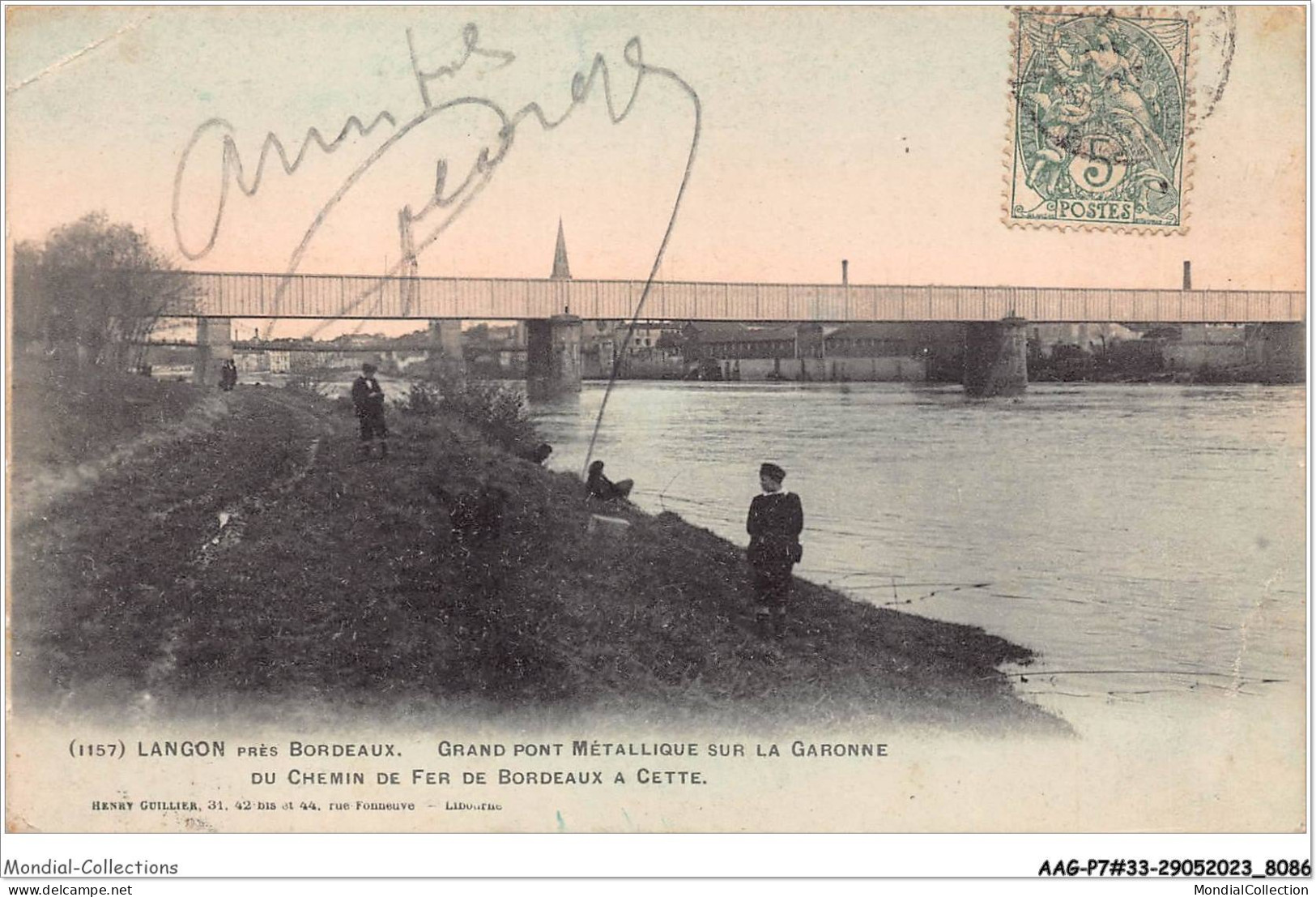 AAGP7-33-0631- LANGON- Pres De BORDEAUX - Grand Pont Metallique Sur La Garonne Du Chemin De Fer - Langon