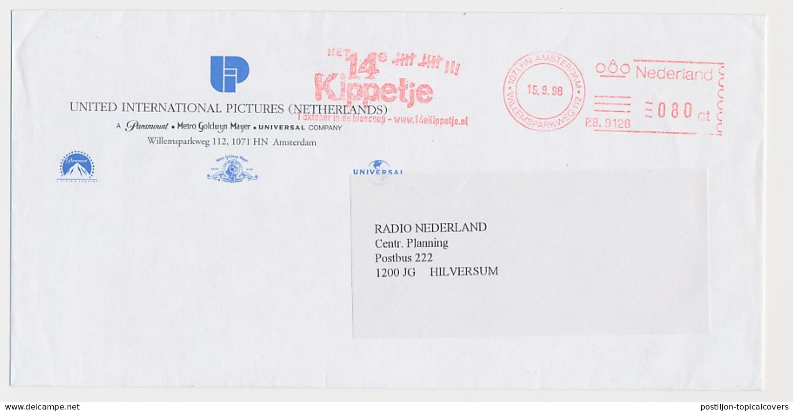 Meter Cover Netherlands 1998 The Fourteenth Chicken - Het 14e Kippetje - Movie  - Kino