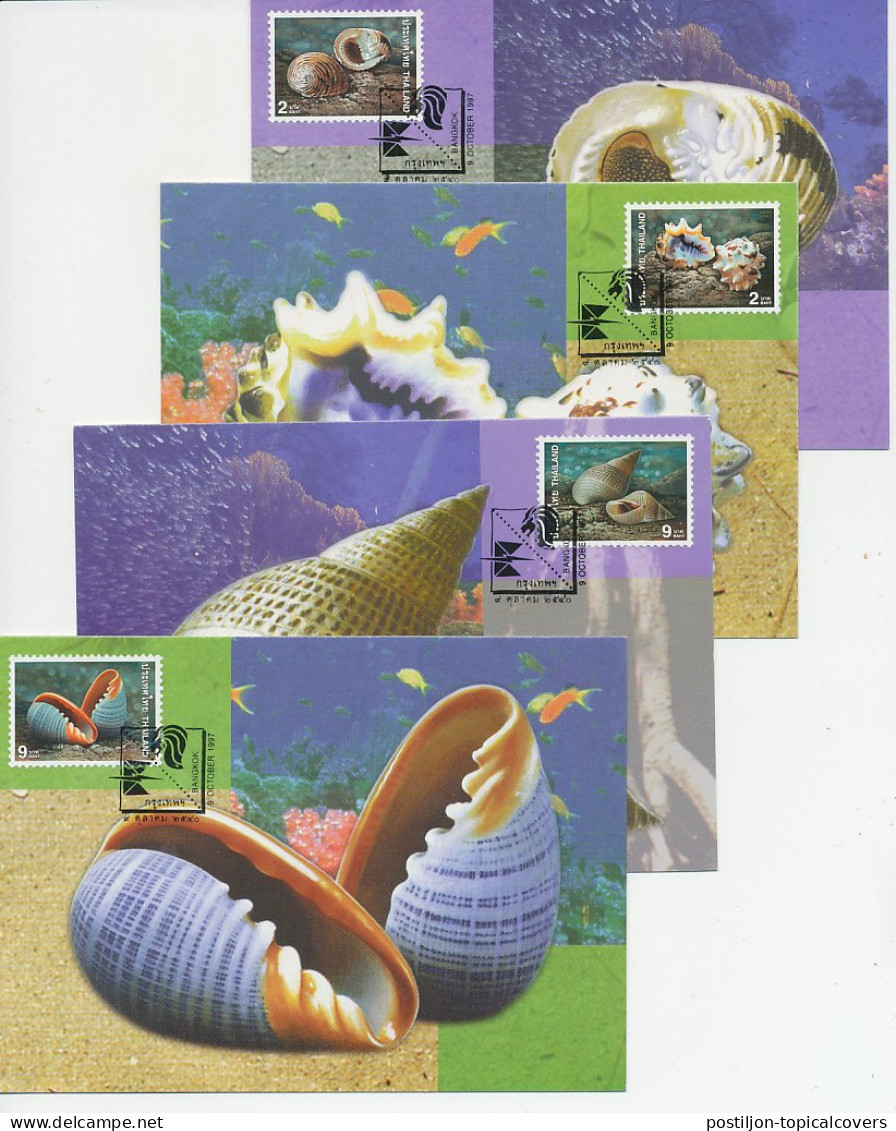 Maximum Card 4 X Thailand 1997 Mollucs - Autres & Non Classés