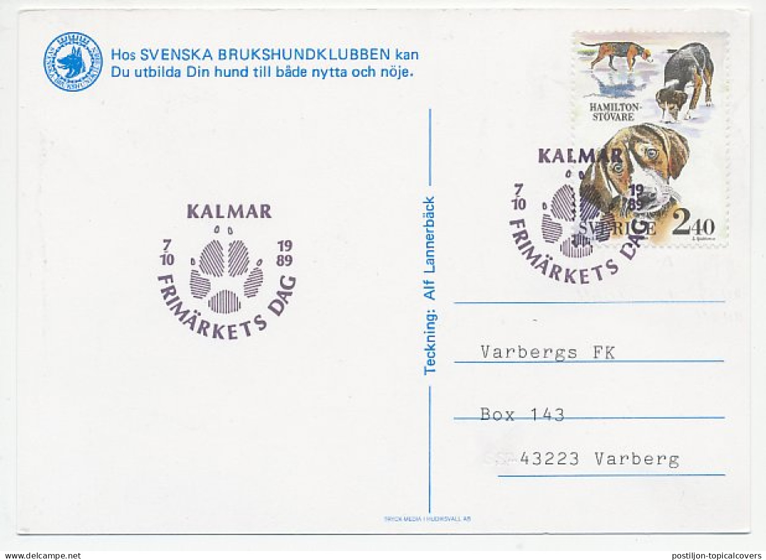 Postcard / Postmark Sweden 1989 Dog - Beagle - Otros & Sin Clasificación