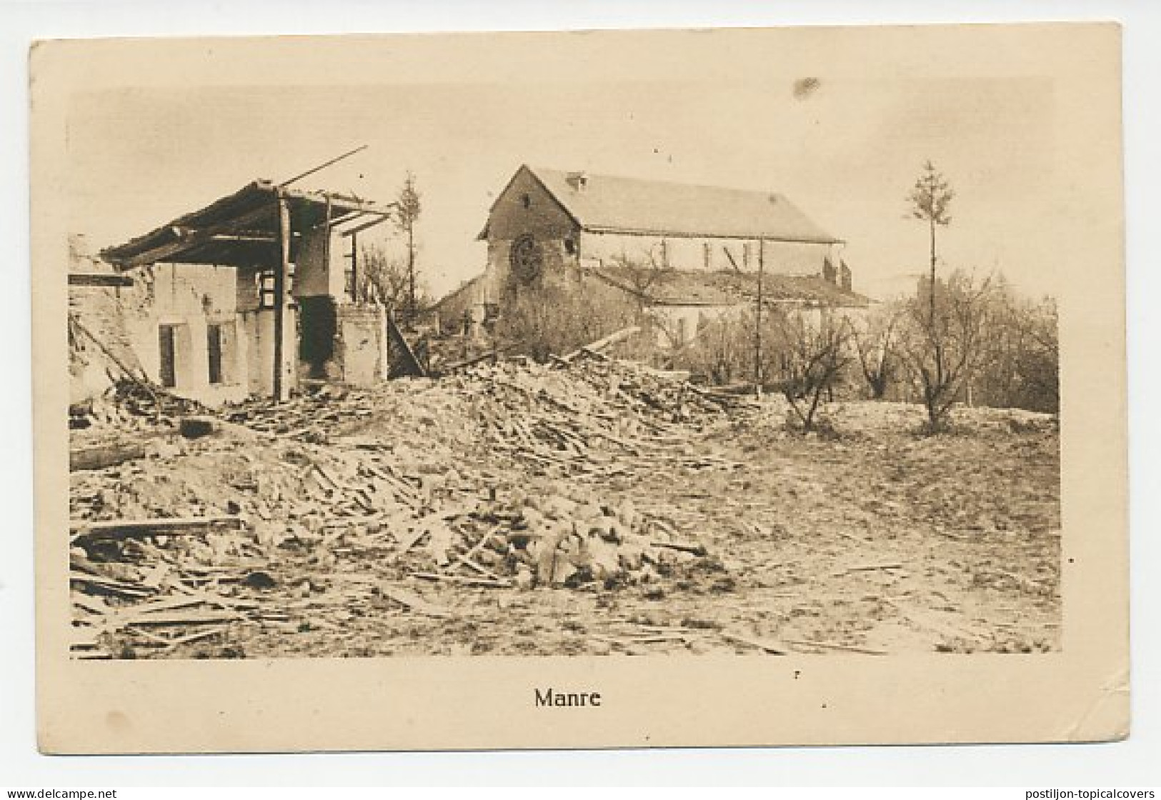 Fieldpost Postcard Germany / France 1917 War Violence - Manre - WWI - WW1