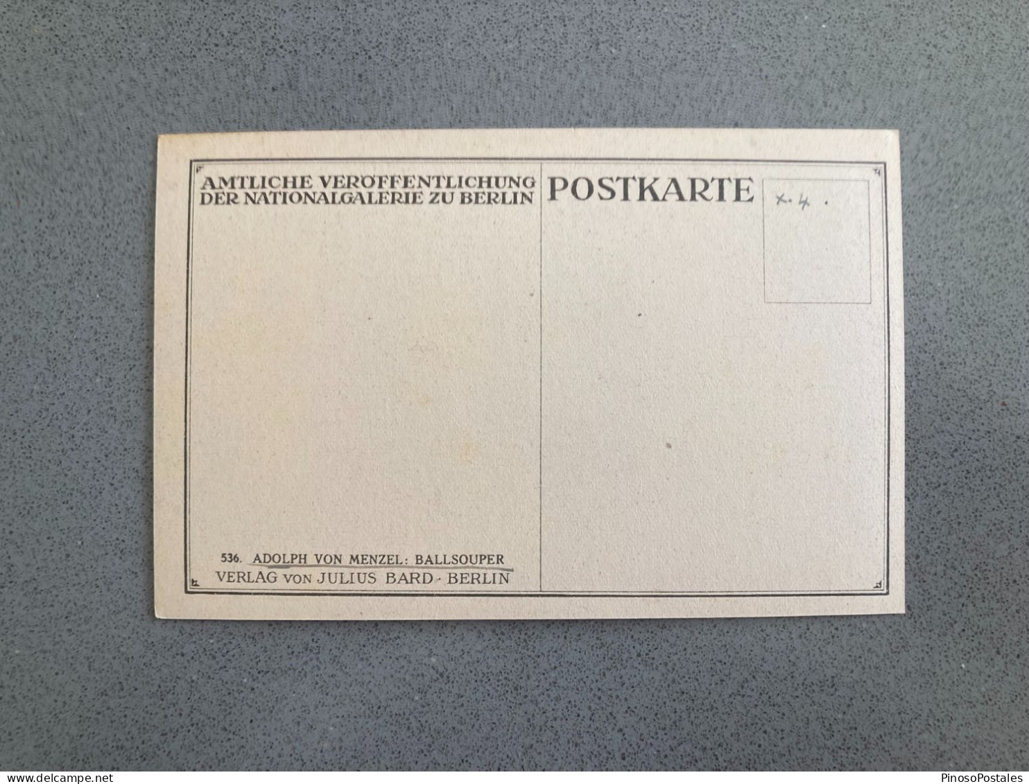 Adolph Von Menzel - Ballsouper Carte Postale Postcard - Paintings