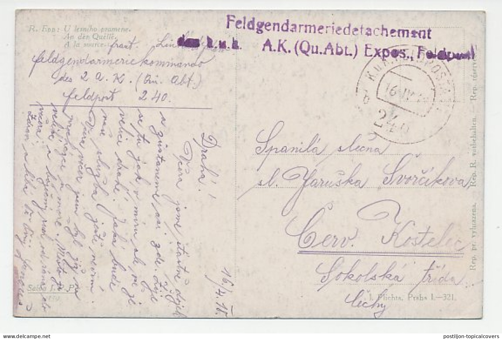 Military Service Mail Austria / Hungary 1918 Fetching Water - WWI - Zonder Classificatie