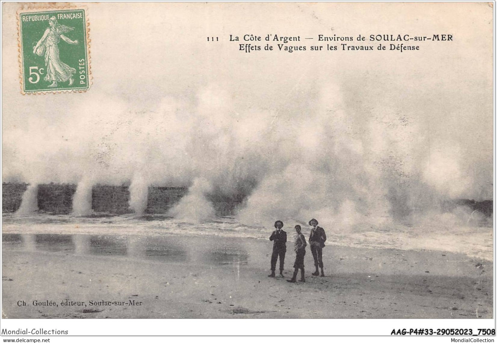 AAGP4-33-0343- Environs De SOULAC-SUR-MER - Effets De Vagues Sur Les Travaux De Défenses - Soulac-sur-Mer