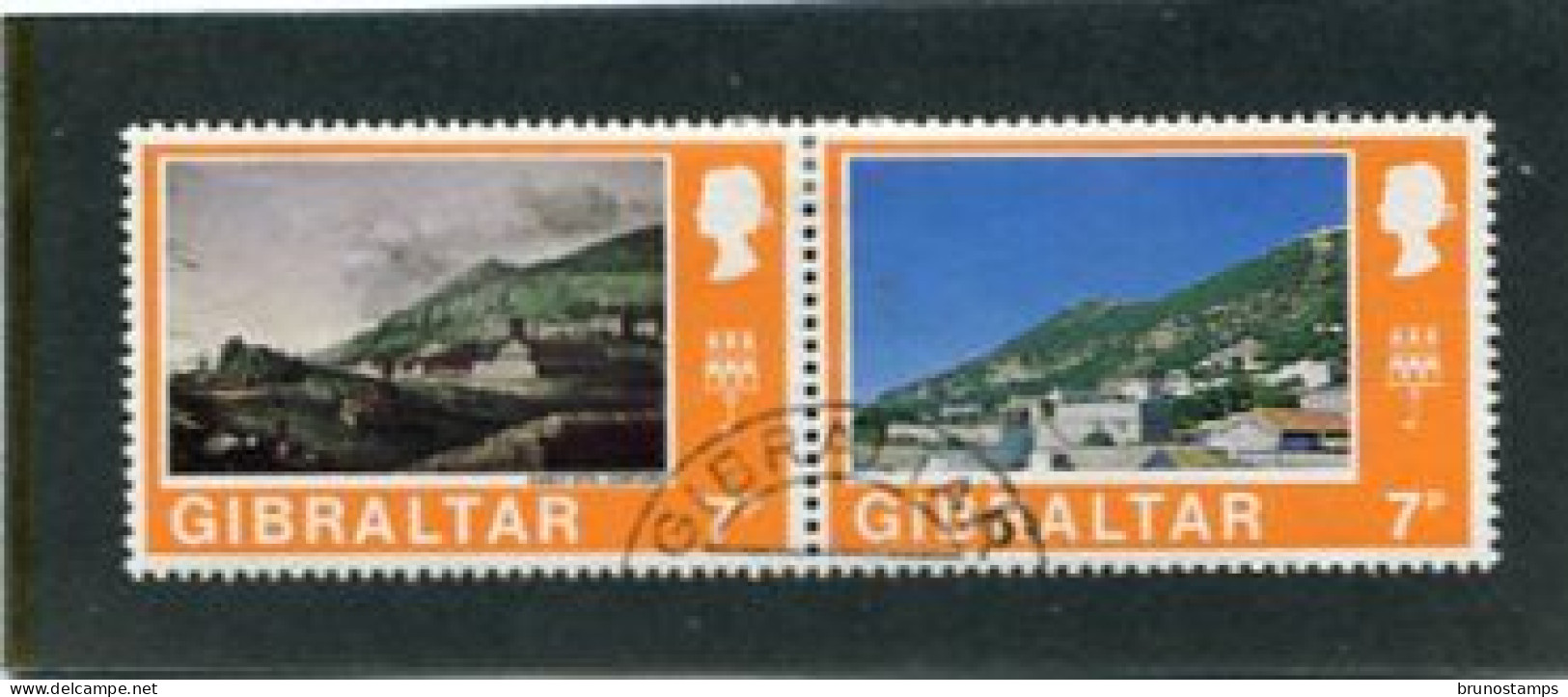 GIBRALTAR - 1971  7p  DEFINITIVE PAIR  FINE USED - Gibraltar