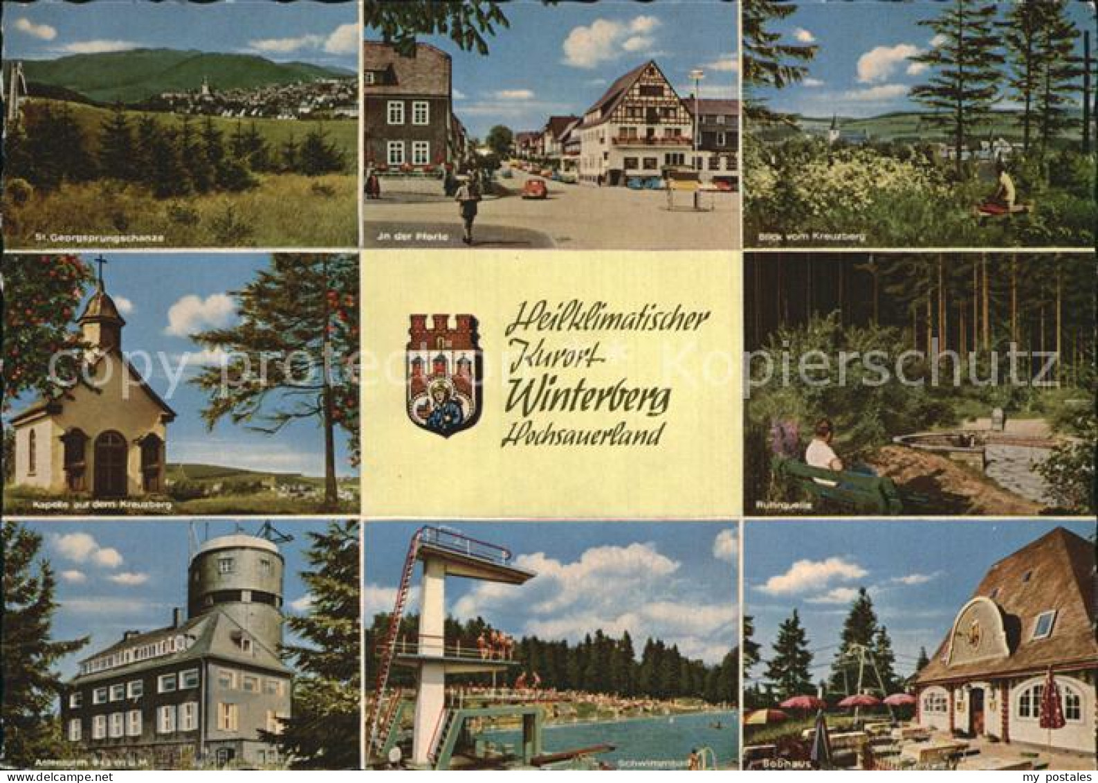 72504263 Winterberg Hochsauerland St Georg Sprungschanze Pforte Kreuzbergblick R - Winterberg