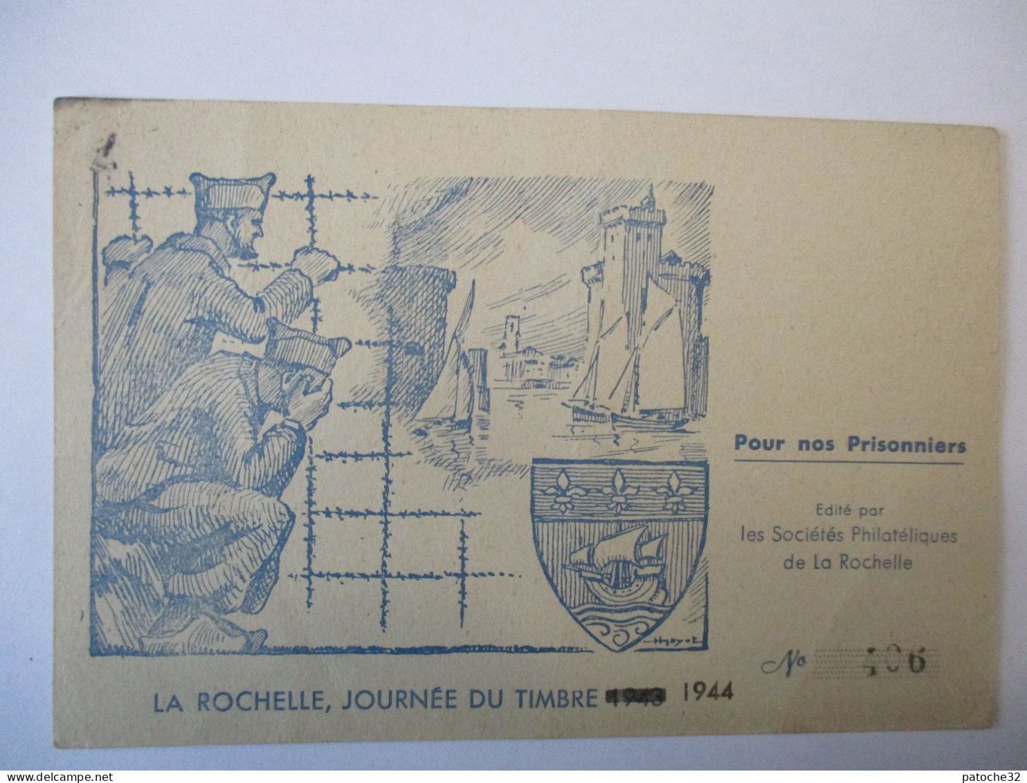 La Rochelle..(charente Maritime).."cachet Spécial Non Parvenu Dans La Forteresse De La Rochelle".31 Décembre 1944. - Guerre De 1939-45