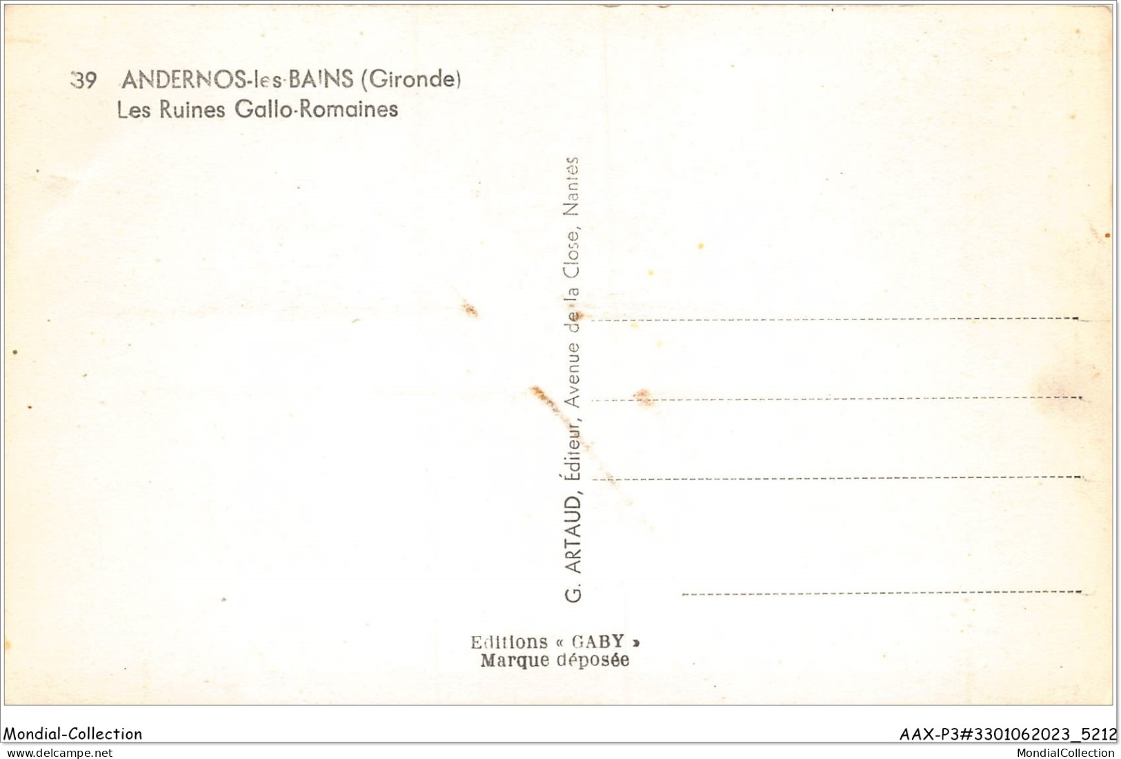 AAXP3-33-0224 - ANDERNOS-LES-BAINS - Les Ruines Gallo-Romaines - Andernos-les-Bains