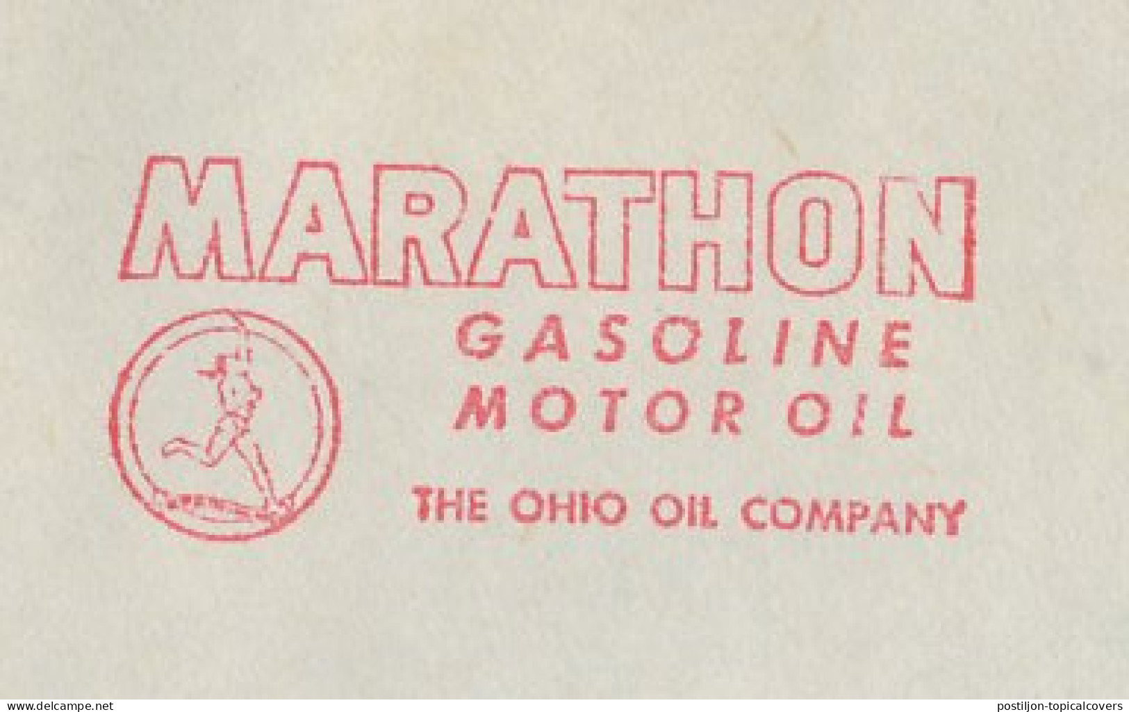 Illustrated Meter Cover USA 1950 Marathon - Ohio Oil Company - Motor Oil - Gasoline - Andere & Zonder Classificatie