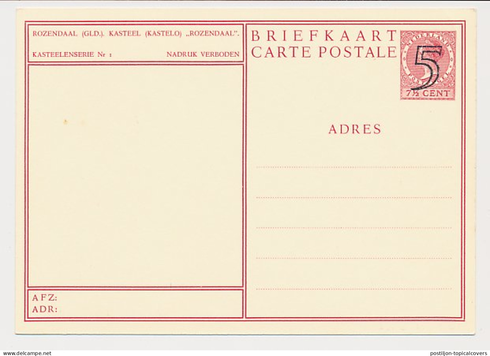 Briefkaart G. 286 A - Postal Stationery