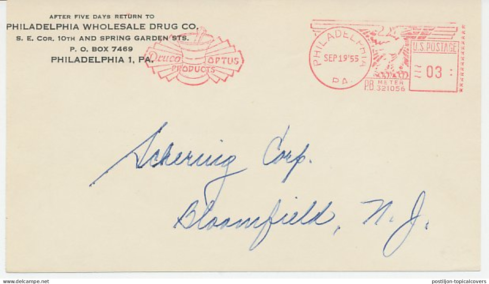 Meter Top Cut USA 1955 Wholesale Drug - Mortar - Pharmacie