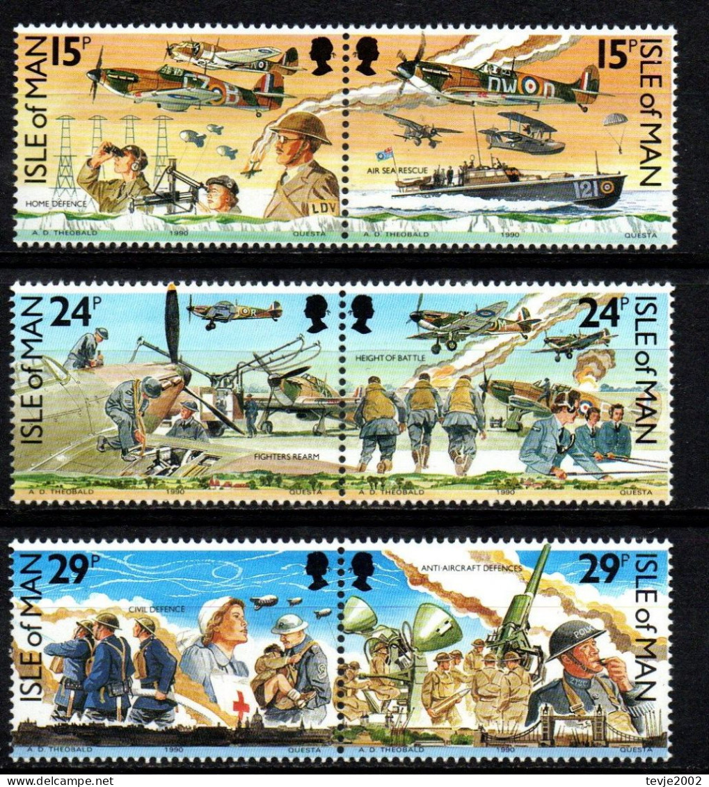 Isle Of Man 1990 - Mi.Nr. 442 - 447 - Postfrisch MNH - Flugzeuge Airplanes Military Militaria - Airplanes