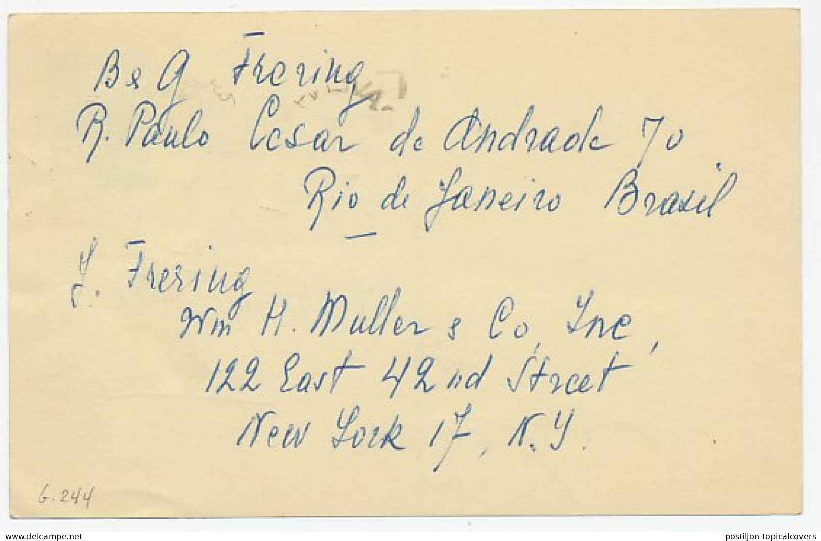 Briefkaart G. 300 / Bijfrankering Locaal Te Den Haag 1958 - Postal Stationery